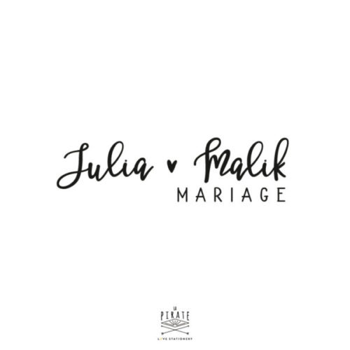 Stickers prénoms mariage vintage personnalisé - La Pirate