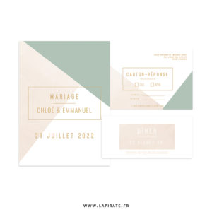 Ensemble invitation mariage graphique, chic | Collection Graphique