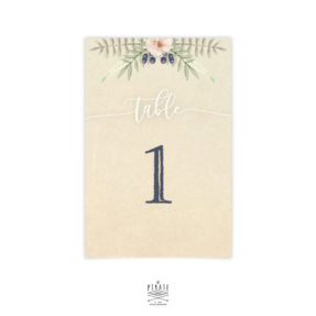Numéro de table mariage folk bohème, floral boho, tipi - La Pirate