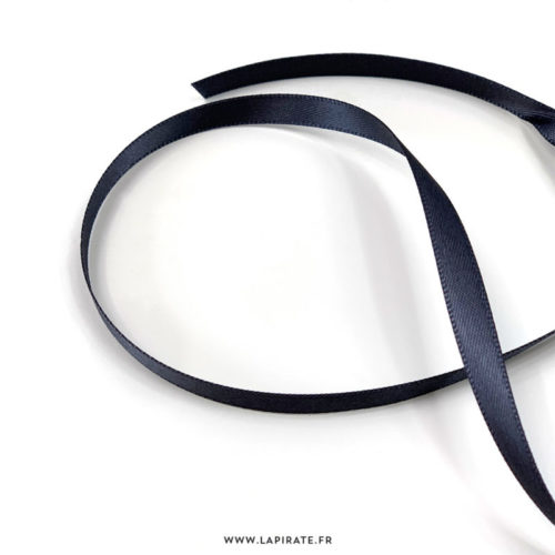Ruban satin gris anthracite - 10mx6mm pour nouer votre papeterie