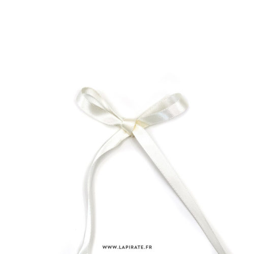 Ruban satin blanc écru - 10mx6mm pour nouer votre papeterie