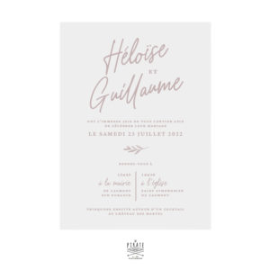 Faire-part mariage calque nude, calligraphie - Collection Rosie, mariage chic et élégant à personnaliser