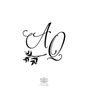 Stickers boite à alliance personnalisé de vos initiales calligraphie, vintage