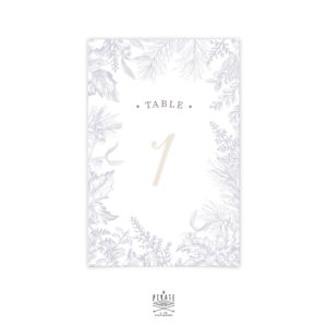Numéros de table mariage, thème hiver, bleu glacial