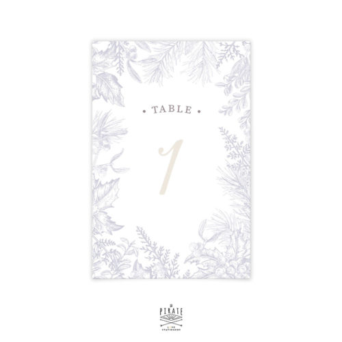 Numéros de table mariage, thème hiver, bleu glacial