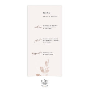 Menu mariage automnal, eucalyptus bohème - Collection Sienne