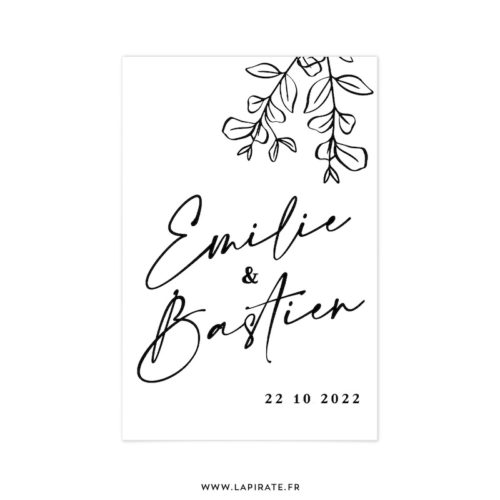 Stickers bienvenue mariage automne, eucalyptus bohème, collection Sienne