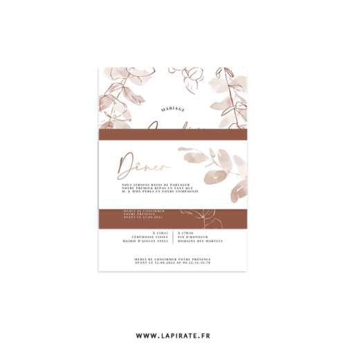 Ensemble mariage eucalyptus automne cuivre, terracotta - Collection Sienne
