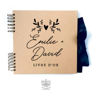 Livre d'or mariage bohème kraft, à personnaliser - Collection Kamélia - La Pirate