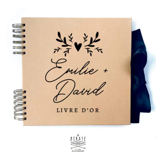 Livre d'or mariage bohème kraft, à personnaliser - Collection Kamélia - La Pirate