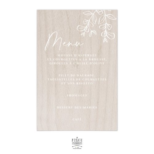 Stickers menu mariage bohème personnalisé pour miroir, plexi, bois | Collection Sienne, Eucalyptus