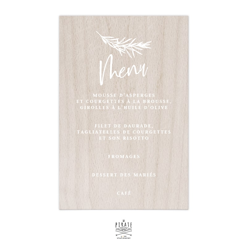 Stickers menu mariage bohème Sahanna personnalisé pour miroir, bois, plexi | Collection Sahanna