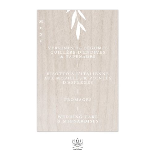 Stickers menu mariage élégant personnalisé | Collection Rosie