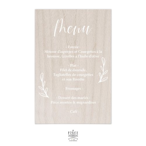 Stickers menu mariage végétal personnalisé pour miroir, bois, plexi | Collection Love & Bloom