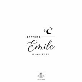 Tampon baptême lune, personnalisé, étoiles, céleste