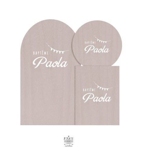 Stickers panneau baptême fanion personnalisé, guirlande, guinguette