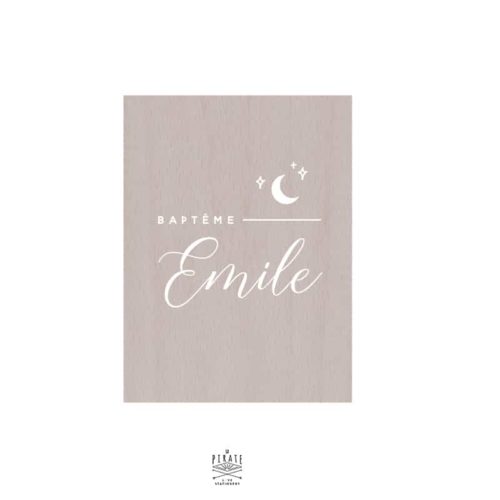 Stickers panneau baptême lune, personnalisé, moon, étoile, ciel