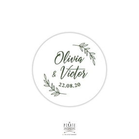 Stickers rond fines branches blanc, mariage champêtre