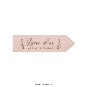 Flèche bois mariage Livre d'or, bohème personnalisée - La Pirate