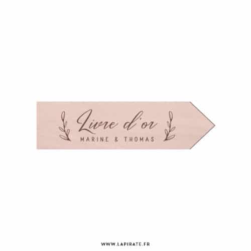 Flèche bois mariage Livre d'or, bohème personnalisée - La Pirate