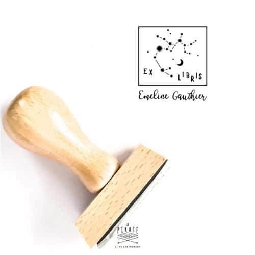 Tampon ex-libris signes du zodiaque, constellations - Tampon ex-libris personnalisé - La Pirate