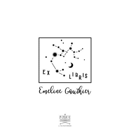 Tampon ex-libris signes du zodiaque, constellations - Tampon ex-libris personnalisé - La Pirate