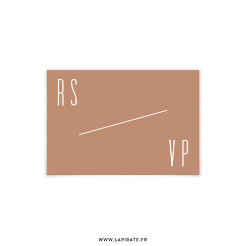 RSVP Mariage Ocre, graphique et minimaliste, élégante, recto | Collection Havana | La Pirate