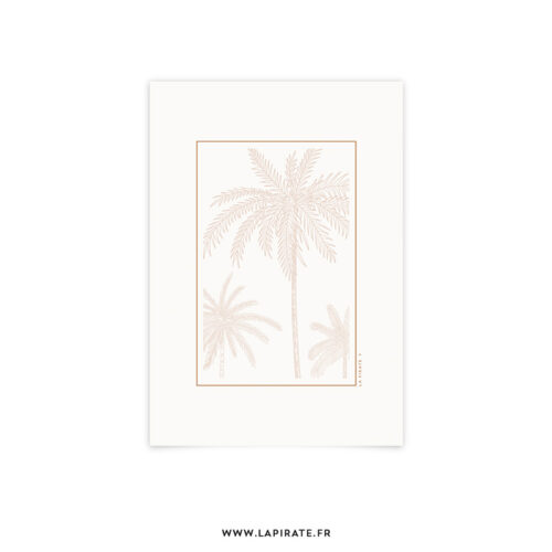 Save the date Havana palmier, recto, mariage minimaliste - La Pirate