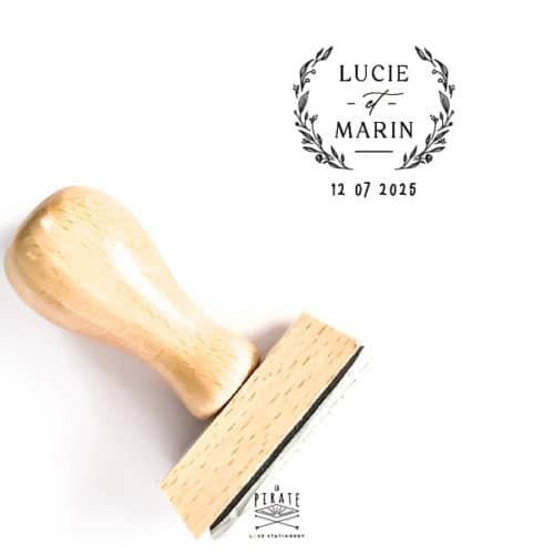 Tampon mariage couronne de fleurs vintage, collection love & bloom - La Pirate
