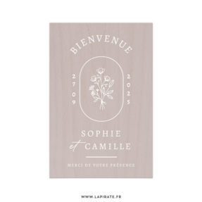 Stickers Bienvenue mariage bouquet de fleurs personnalisé | Love and bloom