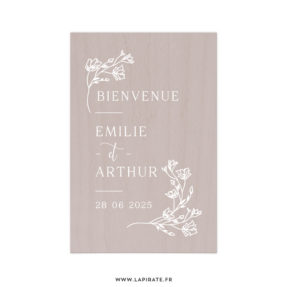 Stickers bienvenue mariage personnalisé cadre de fleurs, bohème | Love & Bloom