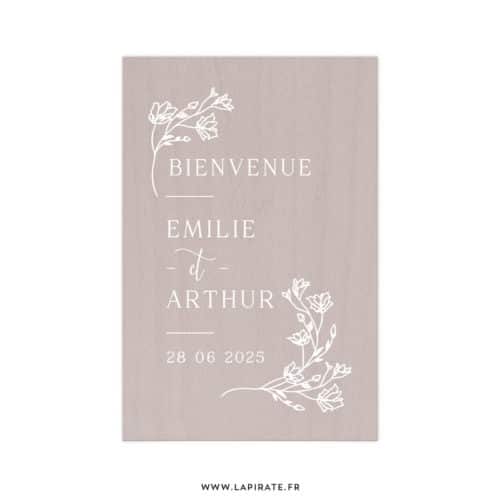 Stickers bienvenue mariage personnalisé cadre de fleurs, bohème | Love & Bloom