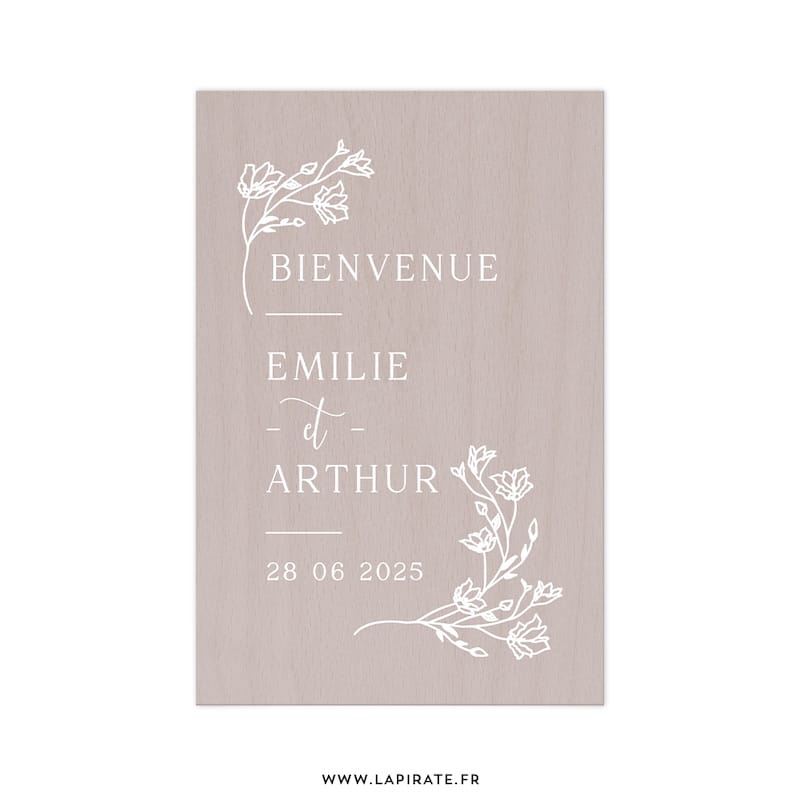 Sticker personnalisé au prénom bébé fleurs bohème chic