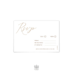 RSVP mariage bohème, raffiné et minéral à personnaliser, collection Agathe - La Pirate
