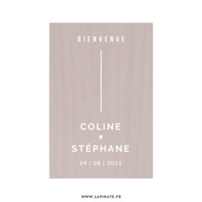 Stickers Bienvenue mariage personnalisé, graphique et petit coeur - La Pirate