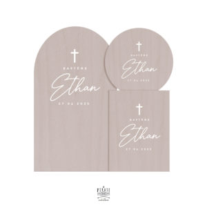 Stickers panneau baptême croix chrétienne à personnaliser pour le baptême à l'église de votre enfant