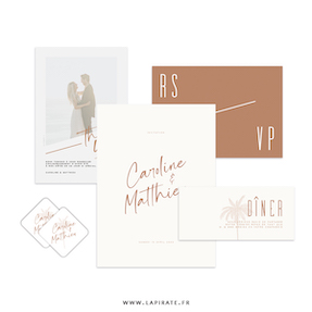 Papeterie mariage Havana | Mariage graphique et minimaliste, palmier à personnaliser - La Pirate