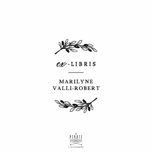 Tampon ex-libris Provence, rameau d'olivier personnalisé pour apposer votre nom à l'intérieur de vos livres - La Pirate