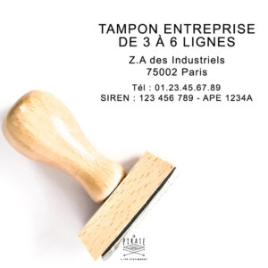 Création de tampon professionnel pour votre entreprise, à personnaliser en ligne de 3 à 6 lignes - La Pirate