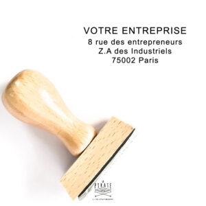 Tampon entreprise 6 lignes, tampon pro à personnaliser en ligne, nom, adresse, téléphone - La Pirate