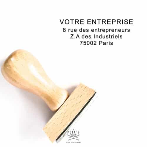 Tampon entreprise 6 lignes, tampon pro à personnaliser en ligne, nom, adresse, téléphone - La Pirate