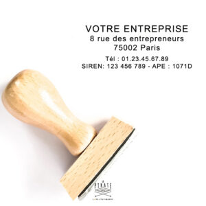 Tampon entreprise 5 lignes, tampon pro à personnaliser en ligne, nom, adresse, SIRET, SIREN, APE - La Pirate