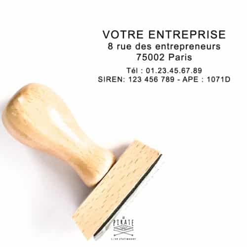 Tampon entreprise 5 lignes, tampon pro à personnaliser en ligne, nom, adresse, SIRET, SIREN, APE - La Pirate