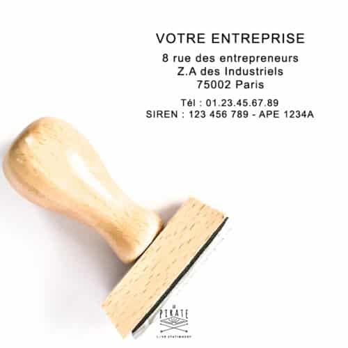 Tampon entreprise 6 lignes, tampon pro à personnaliser en ligne, nom, adresse, SIRET, SIREN, APE - La Pirate