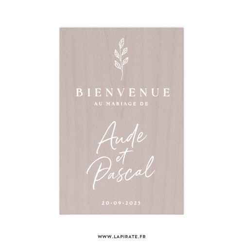 Stickers bienvenue mariage végétal chic, thème élégant, minimaliste pour votre panneau de bienvenue - Stickers bienvenue végétal chic à personnaliser en ligne - La Pirate
