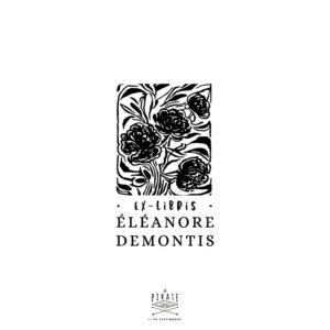 Tampon ex-libris roses anciennes personnalisé, ex-libris inspiration Matisse, fauvisme, fleuri, abstrait original - idée cadeau - La Pirate