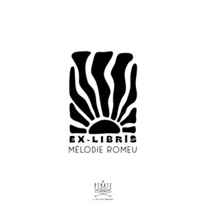 Tampon ex libris Sunset, coucher de soleil esprit Henri Matisse à personnaliser de votre nom, idée cadeau originale - La Pirate