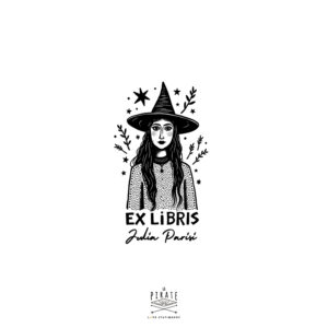Tampon ex libris Witch à personnaliser, tampon ex libris magie - Idée cadeau originale - La pirate